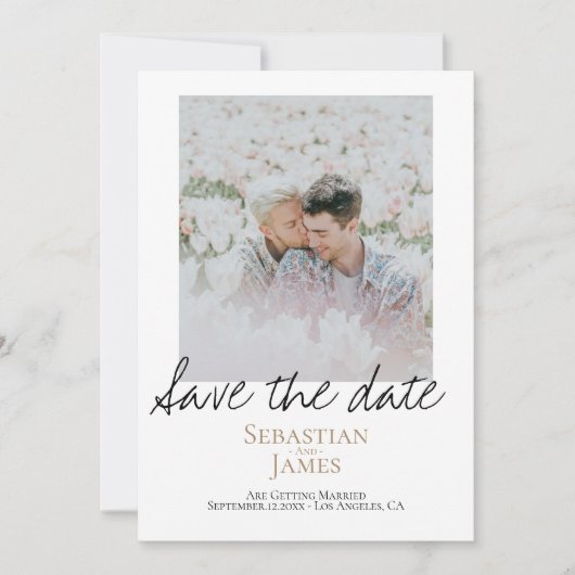 Sparen de Datum LGBTQ Rainbow Persoonlijke Foto Save The Date (Voorkant)