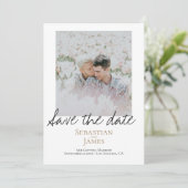 Sparen de Datum LGBTQ Rainbow Persoonlijke Foto Save The Date (Staand voorkant)