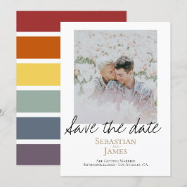 Sparen de Datum LGBTQ Rainbow Persoonlijke Foto Save The Date