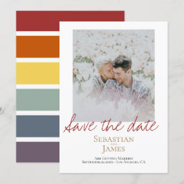 Sparen de Datum LGBTQ Rainbow Persoonlijke Foto Save The Date