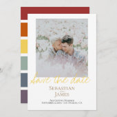 Sparen de Datum LGBTQ Rainbow Persoonlijke Foto Save The Date (Voorkant / Achterkant)