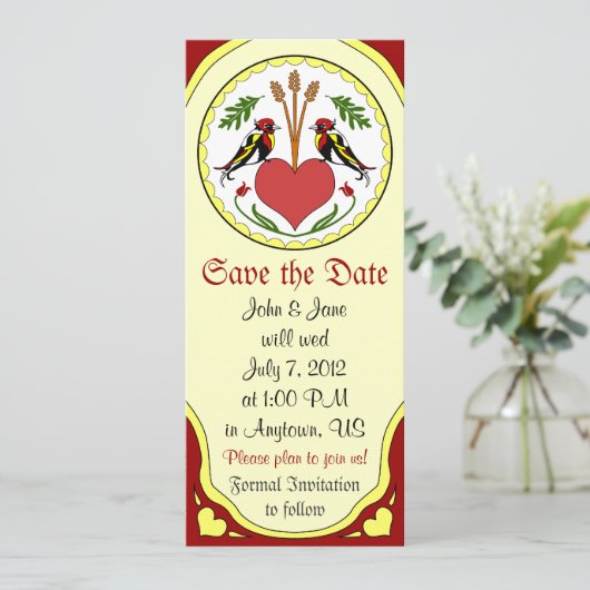 Sparen de Datum, licht - de Lange Tevreden Hex van Save The Date (Staand voorkant)