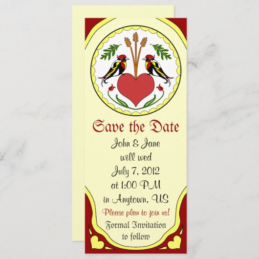 Sparen de Datum, licht - de Lange Tevreden Hex van Save The Date (Voorkant / Achterkant)