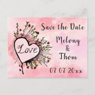 Sparen de Datum Liefde en het Hart Briefkaart