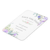 Sparen de Datum Lila en Roze Bloemen Magneet (Linkerzijde)