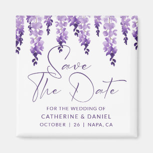 Sparen de Datum Lila Wisteria van de Waterverf Wis Magneet