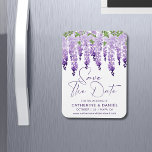 Sparen de Datum Lila Wisteria van de Waterverf Wis Magneet<br><div class="desc">Sparen de Datum Lila Wisteria van de Waterverf Wisteria van de Wisteria van de Wisteria van de waterverf sparen de Magnetjes van de Datum elegante wisteria bloemen in zacht lila, lavender en paars met groene bladeren op een witte achtergrond met sparen de informatie van de Datum hieronder. Personaliseer door de...</div>