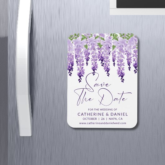 Sparen de Datum Lila Wisteria van de Waterverf Wis Magneet