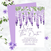 Sparen de Datum Lila Wisteria van de Waterverf Wis Save The Date