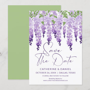 Sparen de Datum Lila Wisteria van de Waterverf Wis Save The Date