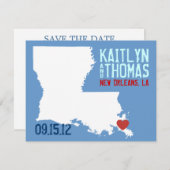Sparen de Datum -  - Louisiana Save The Date (Voorkant / Achterkant)