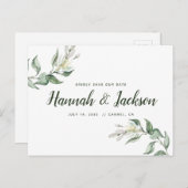 Sparen de Datum *Lovely Greenery* Briefkaart (Voorkant / Achterkant)