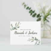 Sparen de Datum *Lovely Greenery* Briefkaart (Staand voorkant)