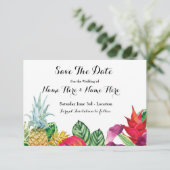 Sparen de Datum Luau Rustic Aloha Tropische Lichte Save The Date (Staand voorkant)