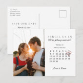 Sparen de Datum Maart 2020 Roze Hart van de Kalend Briefkaart (Voorkant / Achterkant)