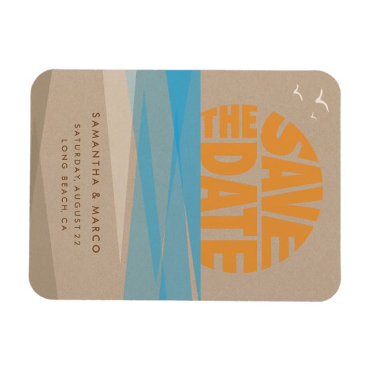 Sparen de Datum Magnet, de Beach Weddenschap Magneet (Horizontaal)