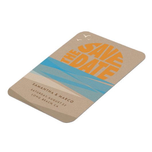 Sparen de Datum Magnet, de Beach Weddenschap Magneet (Linkerzijde)