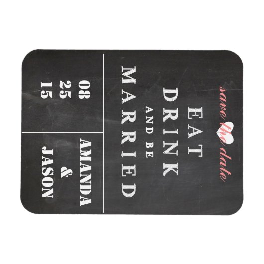 Sparen de Datum Magnet - Eet drink getrouwd zijn Magneet (Horizontaal)