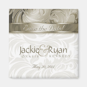 Sparen de Datum Magnet Floral Leaf Gold 2