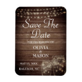 Sparen de Datum Magnet Rustic Mason Jar Lichten Magneet (Verticaal)