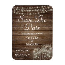Sparen de Datum Magnet Rustic Mason Jar Lichten Magneet
