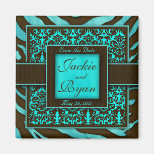 Sparen de Datum Magnet Zebra Damask BB
