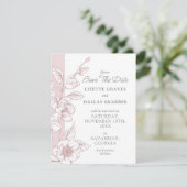 Sparen de Datum Magnolia Blush Southern Wedding Ka Kaart (Staand voorkant)