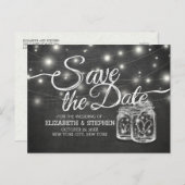 Sparen de Datum Mason het Chalkboard van het Koord Aankondigingskaart (Voorkant / Achterkant)