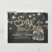 Sparen de Datum Mason het Chalkboard van het Koord Aankondigingskaart (Voorkant / Achterkant)