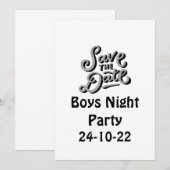 Sparen de datum Meisjes Night Partij Kaart (Voorkant / Achterkant)