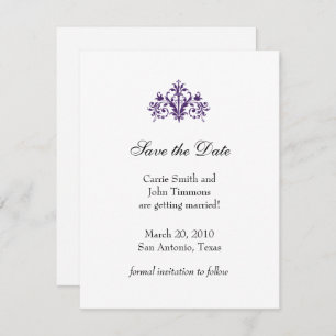 Sparen de Datum met Baroque Motif Kaart