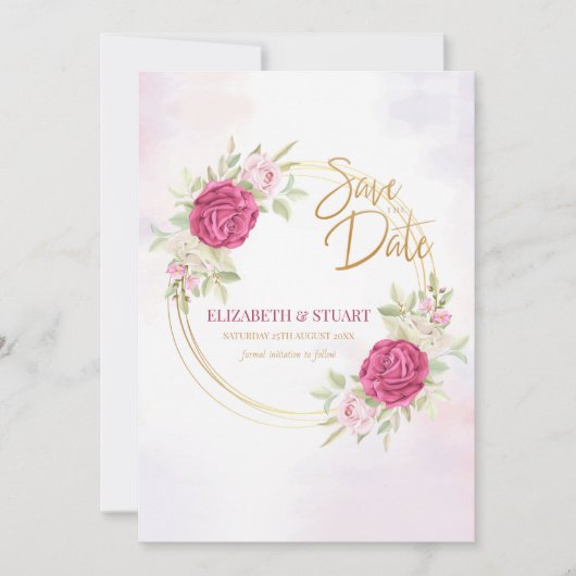 Sparen de Datum met de Aankondiging van Rozen (Voorkant)