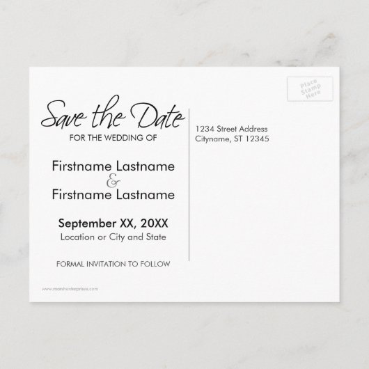 Sparen de Datum met de Koeweel van het Koopje Coup Aankondigingskaart (Achterkant)