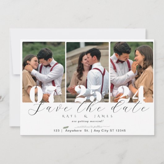 Sparen de datum met de sjabloon van de QR-code Kaart (Voorkant)