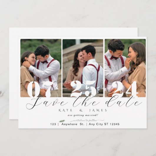 Sparen de datum met de sjabloon van de QR-code Kaart (Voorkant / Achterkant)