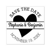 Sparen de Datum met Hart en Eerste Namen Zelfinktende Stempel (Design)