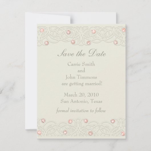 Sparen de Datum met Koraalkristallen Kaart (Voorkant)