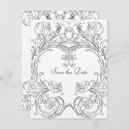 Sparen de Datum met Ondoorzichtig Lijst Save The Date (Voorkant / Achterkant)