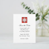 Sparen de Datum met Snowflake, Rood Save The Date (Staand voorkant)
