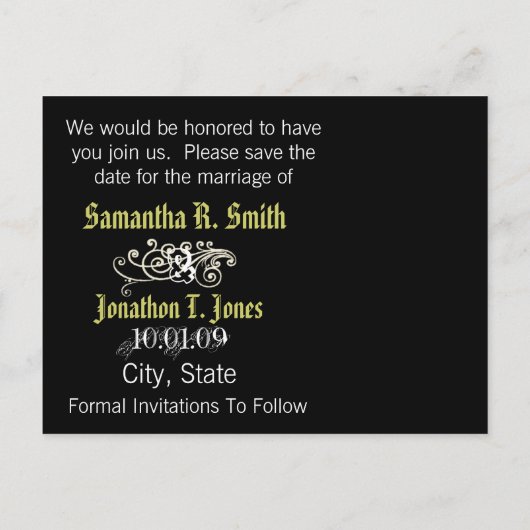 Sparen de Datum met Uw Foto Aankondigingskaart (Achterkant)