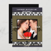 Sparen de Datum met Uw Foto Aankondigingskaart (Voorkant / Achterkant)