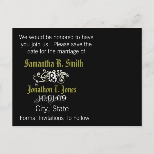 Sparen de Datum met Uw Foto Aankondigingskaart (Achterkant)