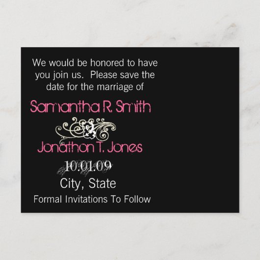 Sparen de Datum met Uw Foto Aankondigingskaart (Achterkant)