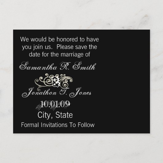 Sparen de Datum met Uw Foto Aankondigingskaart (Achterkant)