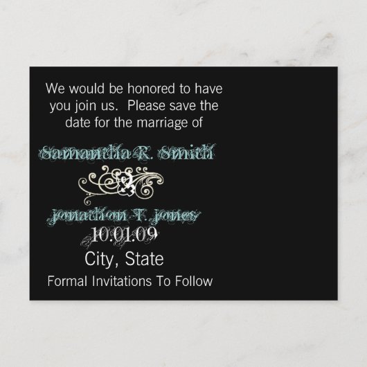 Sparen de Datum met Uw Foto Aankondigingskaart (Achterkant)