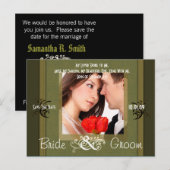 Sparen de Datum met Uw Foto Aankondigingskaart (Voorkant / Achterkant)