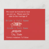 Sparen de Datum met Uw Foto Aankondigingskaart (Achterkant)