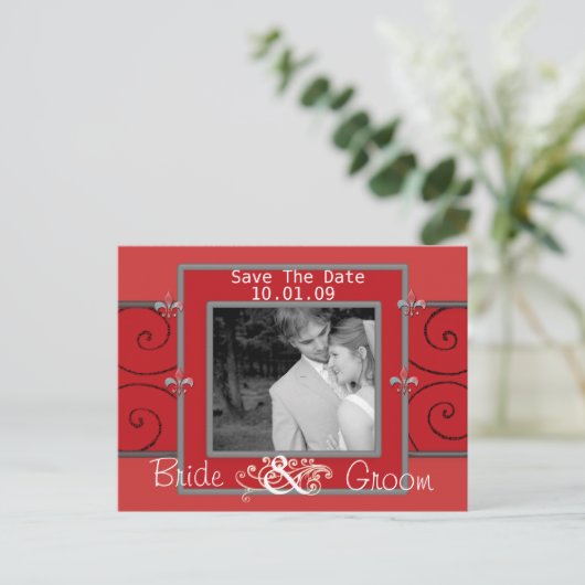 Sparen de Datum met Uw Foto Aankondigingskaart (Staand voorkant)