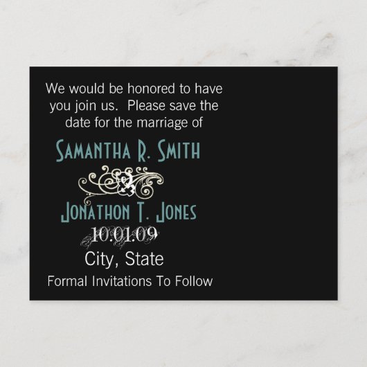 Sparen de Datum met Uw Foto Aankondigingskaart (Achterkant)