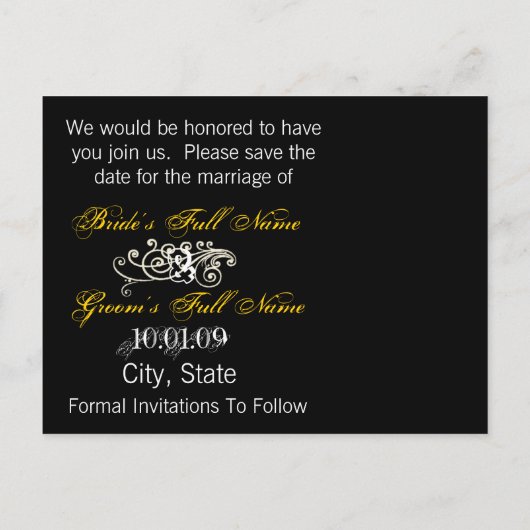 Sparen de Datum met Uw Foto Aankondigingskaart (Achterkant)